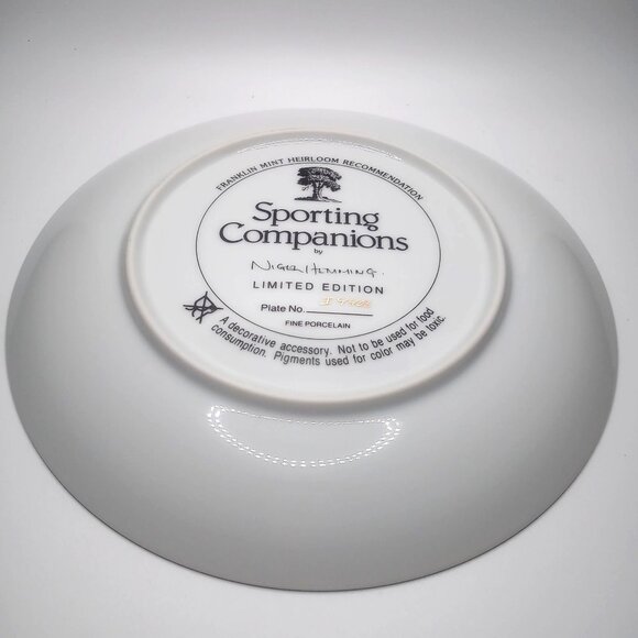 Franklin Mint Sporting Companions Plate By Nigel Hemming Black Labrador Retriers - Picture 5 of 8